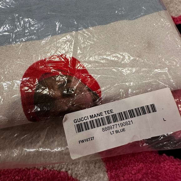 Supreme Gucci Mane Tee – Light Blue – Size Large – Brand New - Picture 5 of 7